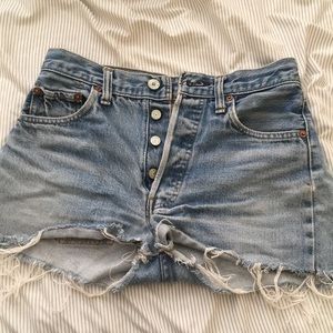 Levi’s high waisted jean shorts.